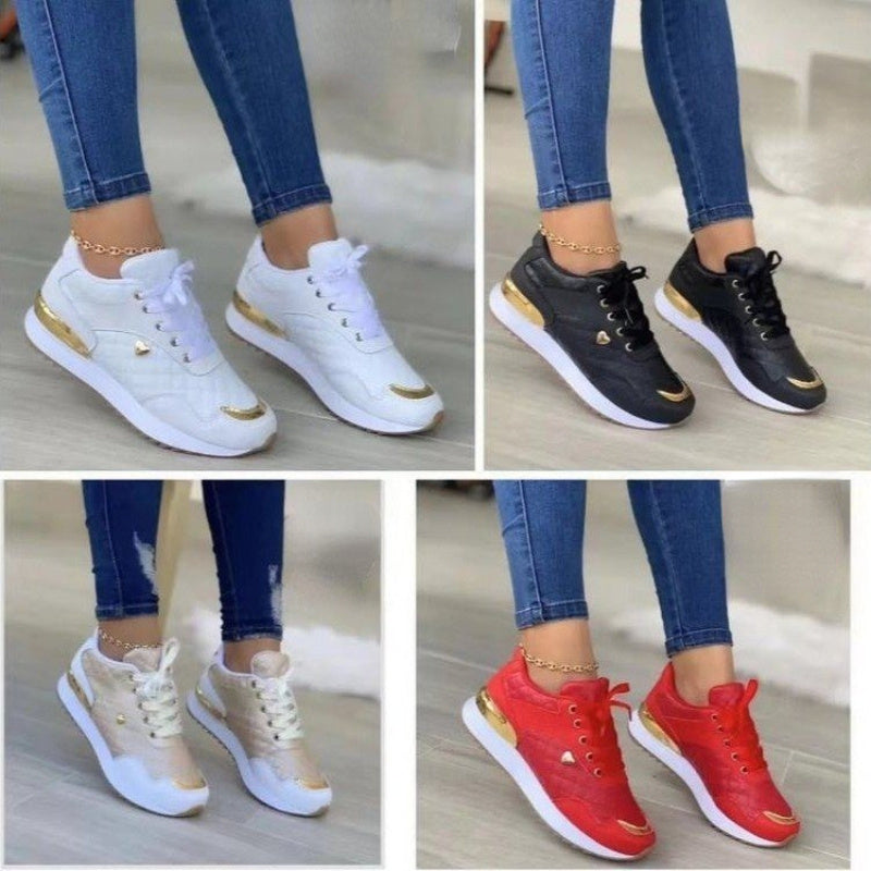 Basket à Lacets à Carreaux pour Femmes