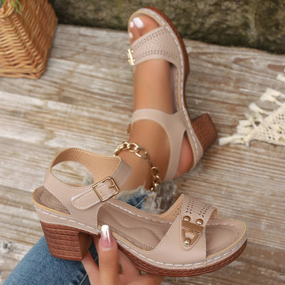 Sandales d'Été à Talons Élégance & Confort