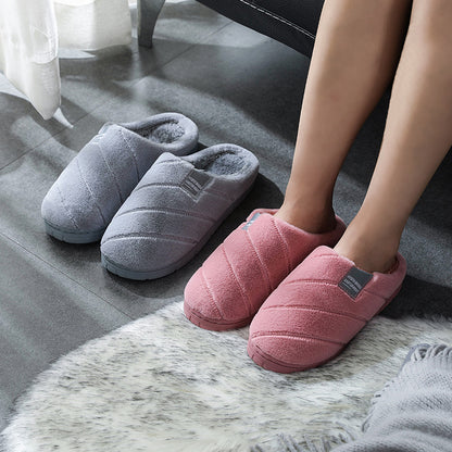 Chaussons en coton chauds et épais antidérapants