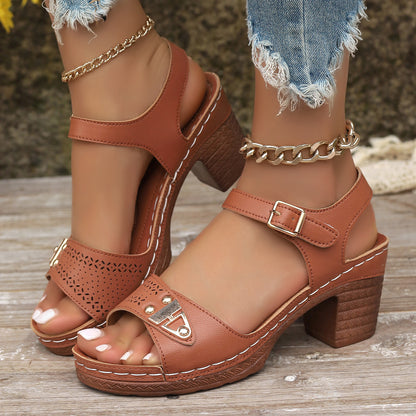 Sandales d'Été à Talons Élégance & Confort