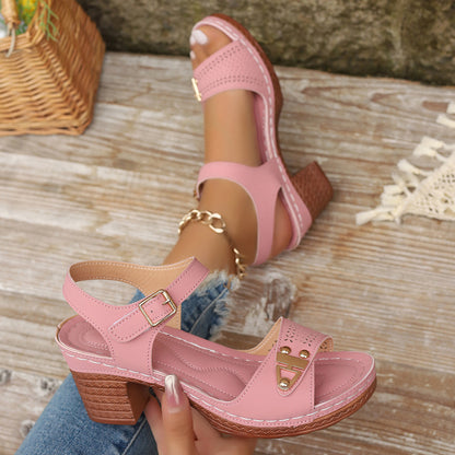 Sandales d'Été à Talons Élégance & Confort